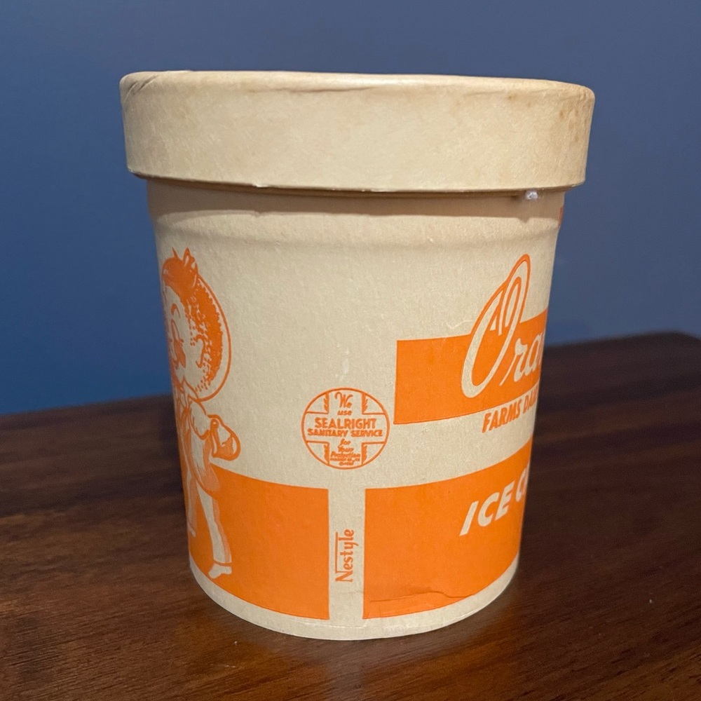 Vintage - Orange Farms Dairy Ice Cream Carton, Orange PA 🍊 - Picture 6 of 8